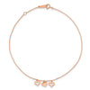 14k Rose Gold 3 Heart Dangles 9 inch Plus 1 inch Extender - Total 10 inch Anklet