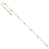 14K Two-tone Chain and Wavy Circles 6-Station 9 inch Plus 1 inch Extender - Total 10 inch Anklet
