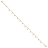 14K Cable Chain with Diamond Cut Dots 9 inch Plus 1 inch Extender - Total 10 inch Anklet