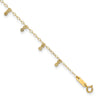 14K Cable Chain with Diamond Cut Dots 9 inch Plus 1 inch Extender - Total 10 inch Anklet