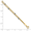 14K Two-tone 2-Strand Chain with Mirror Beads 9 inch Plus 1 inch Extender Total 10 inch Anklet