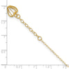 14K Cable Chain with Diamond-cut Heart Cage Dangle 9 inch Plus 1 inch Extender - Total 10 inch Anklet