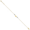 14K Two-tone Diamond-cut and LOVE Puffed Heart 9 inch Plus 1 inch Extender - Total 10 inch Anklet