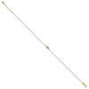 14K Two-tone Chain and Diamond-cut Beads 9 inch Plus 1 inch Extender - Total 10 inch Anklet