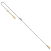 14K Two-tone Chain and Diamond-cut Beads 9 inch Plus 1 inch Extender - Total 10 inch Anklet
