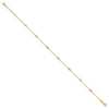 14K Two-tone Diamond-cut Beads 7-Station 9 inch Plus 1 inch Extender - Total 10 inch Anklet