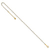 14K Two-tone Chain with Mirror Beads 9 inch Plus 1 inch Extender Total 10 inch Anklet