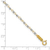 14K Two-tone Chain with Mirror Beads 9 inch Plus 1 inch Extender Total 10 inch Anklet