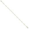 14k Two-tone Cable Chain Mirror Beads 8-Station 9 inch Plus 1 inch Extender - Total 10 inch Anklet
