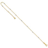 14k Two-tone Cable Chain Mirror Beads 8-Station 9 inch Plus 1 inch Extender - Total 10 inch Anklet