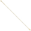 14K Two-tone Ropa Chain Mirror Beads 7-Station 9 inch Plus 1 inch Extender - Total 10 inch Anklet