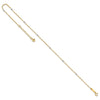 14K Two-tone Ropa Chain Mirror Beads 7-Station 9 inch Plus 1 inch Extender - Total 10 inch Anklet
