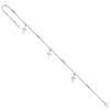 14k White Gold Diamond-cut 3 Cross Dangles and Beads 9 inch Plus 1 inch Extender - Total 10 inch Anklet