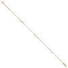 14K Tri-color Open Wavy Links 3-Station 9 inch Plus 1 inch Extender - Total 10 inch Anklet
