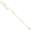 14K Tri-color Open Wavy Links 3-Station 9 inch Plus 1 inch Extender - Total 10 inch Anklet
