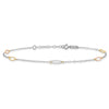 14K Tri-color Oval Link 5-Station 9 inch Plus 1 inch Extender Total 10 inch Anklet