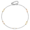 14K Tri-color Oval Link 5-Station 9 inch Plus 1 inch Extender Total 10 inch Anklet