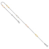 14K Tri-color Oval Link 5-Station 9 inch Plus 1 inch Extender Total 10 inch Anklet