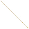 14K Diamond-cut Rice Puff Beads 4-Station 9 inch Plus 1 inch Extender - Total 10 inch Anklet