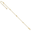 14K Diamond-cut Rice Puff Beads 4-Station 9 inch Plus 1 inch Extender - Total 10 inch Anklet