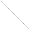 14K White Gold Diamond-cut Rice Puff Beads 4-Station 9 inch Plus 1 inch Extender - Total 10 inch Anklet