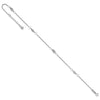 14K White Gold Diamond-cut Rice Puff Beads 4-Station 9 inch Plus 1 inch Extender - Total 10 inch Anklet