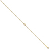 14K Textured and Polished Crescent Moon 9 inch Plus 1 inch Extender - Total 10 inch Anklet