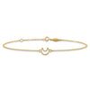 14K Textured and Polished Crescent Moon 9 inch Plus 1 inch Extender - Total 10 inch Anklet