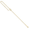 14K Textured and Polished Crescent Moon 9 inch Plus 1 inch Extender Total 10 inch Anklet
