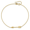 14K Polished Arrow 9 inch Plus 1 inch Extender - Total 10 inch Anklet