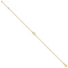 14K Textured and Polished Open Heart 9 inch Plus 1 inch Extender - Total 10 inch Anklet