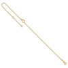 14K Textured and Polished Open Heart 9 inch Plus 1 inch Extender - Total 10 inch Anklet