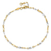 14K Two-Tone Polished Twisted Link 9 inch Plus 1 inch Extender - Total 10 inch Anklet
