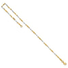 14K Two-Tone Polished Twisted Link 9 inch Plus 1 inch Extender - Total 10 inch Anklet