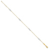 14K Two-Tone Diamond-cut Leaf 4-Station 9 inch Plus 1 inch Extender - Total 10 inch Anklet