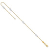 14K Two-Tone Diamond-cut Leaf 4-Station 9 inch Plus 1 inch Extender - Total 10 inch Anklet