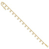 14k Polished and Textured Dangle Stars 9 inch Plus 1 inch Star Dangle Extender - Total 10 inch Anklet