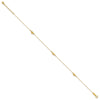 14k Polished Diamond-cut Triple Puffed Hearts 9 inch Plus 1 inch Extender - Total 10 inch Anklet