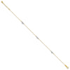 14k Two-tone Diamond-cut Triple Puffed Hearts 9 inch Plus 1 inch Extender - Total 10 inch Anklet