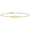 14k Polished Open Heart 10 inch Plus 0.75 inch Extender Total 10.75 inch Anklet
