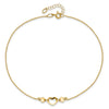 14k Polished Open Heart 10 inch Plus 0.75 inch Extender - Total 10.75 inch Anklet
