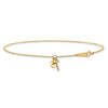 14k Cable Chain with Puffed Heart and Key Dangle 9 inch Plus 1 inch Extender - Total 10 inch Anklet