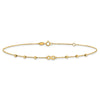14K Infinity Symbol and Diamond-cut Beads 10 inch Plus 1 inch Extender - Total 11 inch Anklet