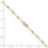 14K Infinity Symbol and Diamond-cut Beads 10 inch Plus 1 inch Extender - Total 11 inch Anklet