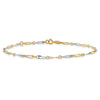 14k Two-Tone Polished Oval Twist Link 9 inch Plus 1 inch Extender Total 10 inch Anklet