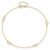 14K Open Hearts 4-Station 10 inch Plus 1 inch Extender Total 11 inch Anklet