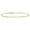 14K Polished Hearts 4-Station 10 inch Plus 1 inch Extender - Total 11 inch Anklet