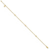 14K Flowers 3-Station with Flower Dangle 10 inch Plus 1 inch Extender - Total 11 inch Anklet