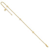 14K Flowers 3-Station with Flower Dangle 10 inch Plus 1 inch Extender Total 11 inch Anklet