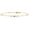 14K Diamond-cut Hearts 9 inch Plus 1 inch Extender - Total 10 inch Anklet